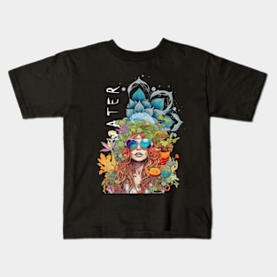 Hippie girl water element Kids T-Shirt